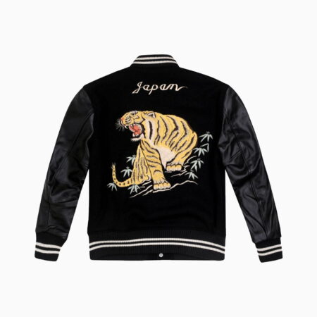 Alternative view of WHITESVILLE LETTERMAN BLACK 30OZ MELTON WOOL AND LEATHER AWARD JACKET