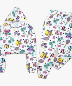 White Printed sweatsuit Set 896