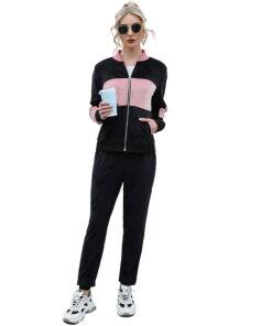 Alternative view of New Fashion Zipper Top & Pants Suit Loungewear sweat track suits  with double side striped