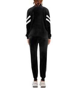 Zipper Jogging Set Long Sleeve with double side striped Stylish women sweat suits 14 Zipper Jogging Set Long Sleeve with double side striped Stylish women sweat suits - Image 4