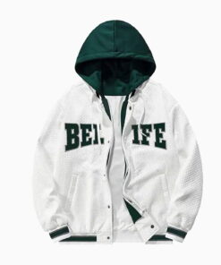 Men's jacket outdoor loose sports hooded trench coat custom Letterman jacket
