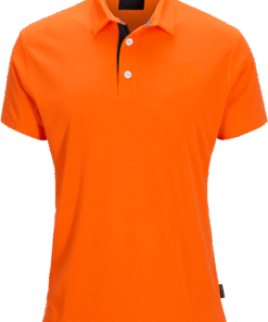 Customized Mens Orange Colour Short Sleeve Polo Shirts