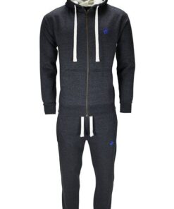 Black sweat suits with zipper , Hooded with pockets