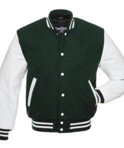 Customized Varsity jackets in Green and White colour