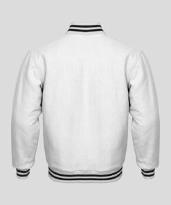 Alternative view of Customized Leather  Varsity jackets in White colour